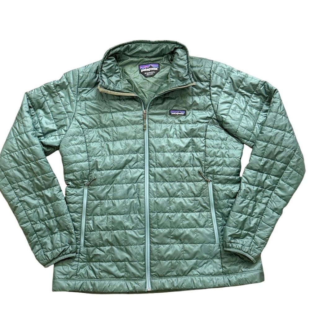 Patagonia Nano Puff Jacket Womens XL Green Quilted Puffer Full Zip STY84217